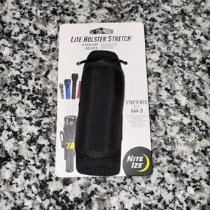 NEW Nite Ize Lite Holster Stretch 6" Flashlight Holder w/ Belt Clip Nylon Black